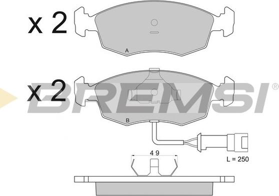 Bremsi BP2282 - Гальмівні колодки, дискові гальма autozip.com.ua