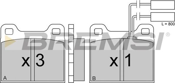 Bremsi BP2224 - Гальмівні колодки, дискові гальма autozip.com.ua