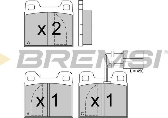 Bremsi BP2225 - Гальмівні колодки, дискові гальма autozip.com.ua