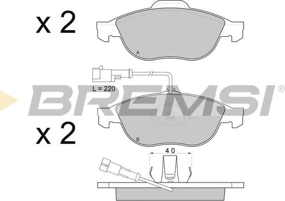 Bremsi BP2746 - Гальмівні колодки, дискові гальма autozip.com.ua