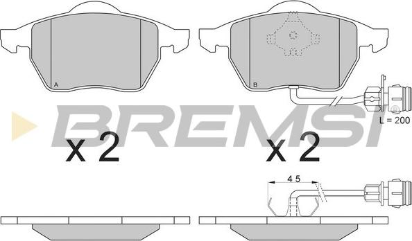 Bremsi BP2733 - Гальмівні колодки, дискові гальма autozip.com.ua
