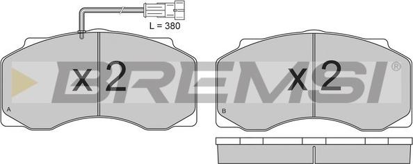 Bremsi BP7300 - Гальмівні колодки, дискові гальма autozip.com.ua