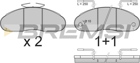 Bremsi BP7307 - Гальмівні колодки, дискові гальма autozip.com.ua