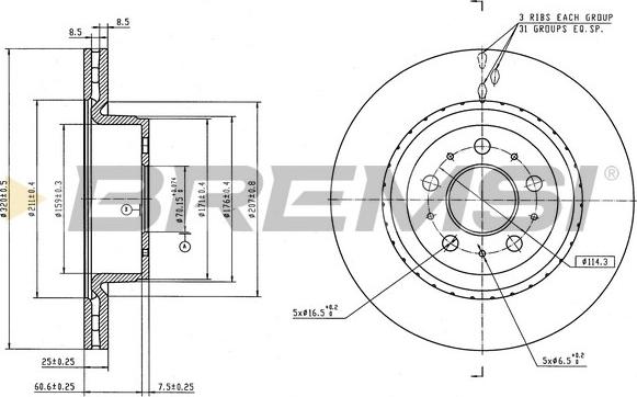 Bremsi CD9015V - Гальмівний диск autozip.com.ua