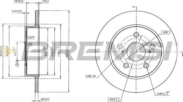 Bremsi CD9028S - Гальмівний диск autozip.com.ua