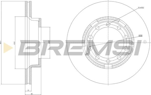 Bremsi CD5109V - Гальмівний диск autozip.com.ua