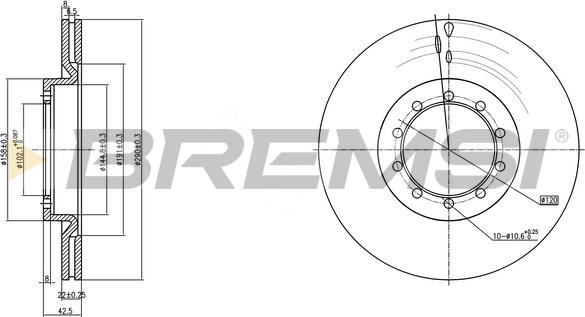 Bremsi CD5183V - Гальмівний диск autozip.com.ua