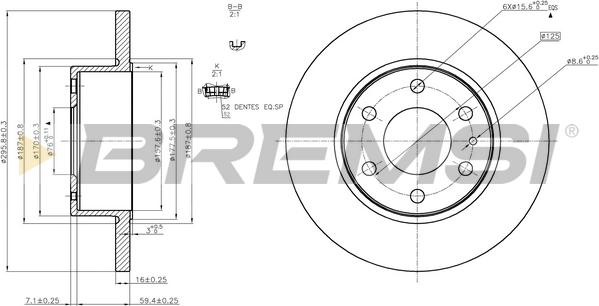 Bremsi CD5316S - Гальмівний диск autozip.com.ua