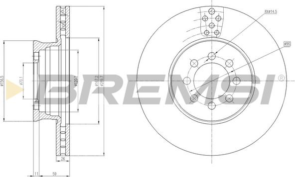 Bremsi CD5335V - Гальмівний диск autozip.com.ua