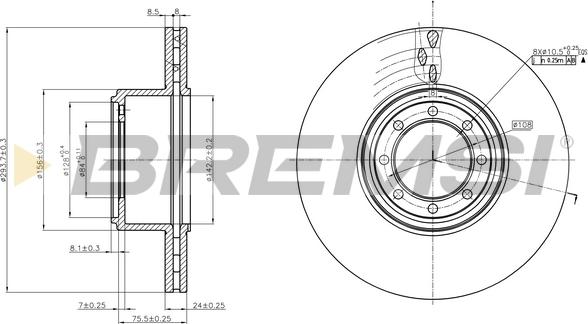 Bremsi CD5320V - Гальмівний диск autozip.com.ua