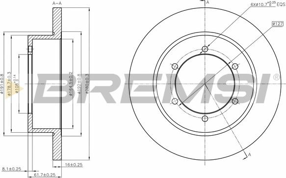 Bremsi CD5327S - Гальмівний диск autozip.com.ua