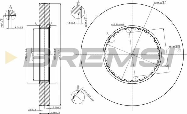 Bremsi CD5249S - Гальмівний диск autozip.com.ua