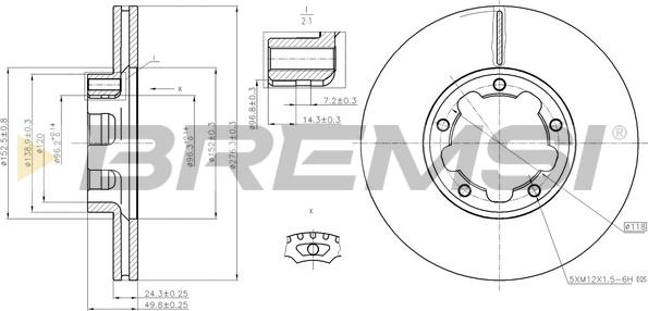 Bremsi CD5261V - Гальмівний диск autozip.com.ua