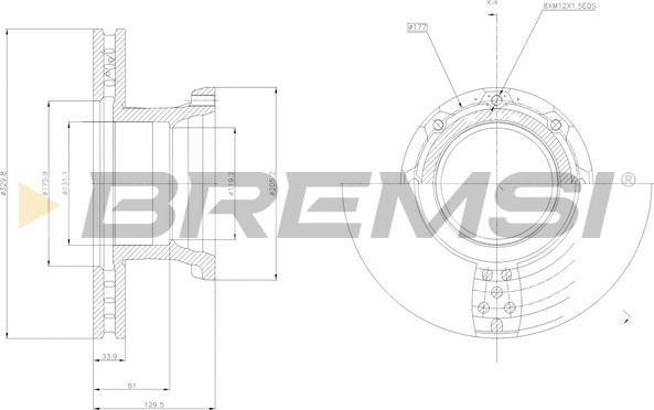 Bremsi CD5216V - Гальмівний диск autozip.com.ua