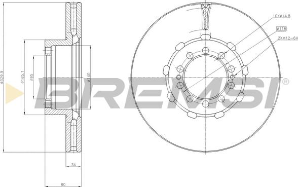Bremsi CD5218V - Гальмівний диск autozip.com.ua