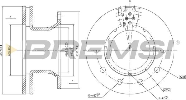 Bremsi CD5280V - Гальмівний диск autozip.com.ua