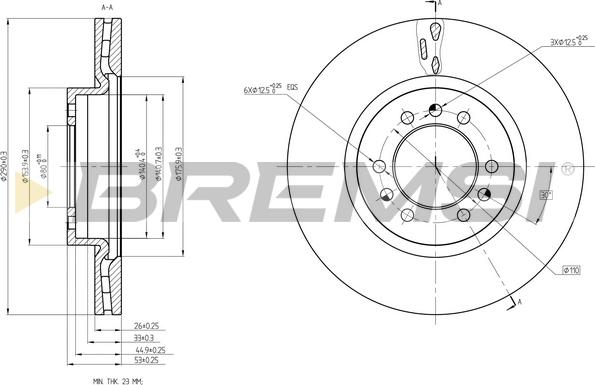 Bremsi CD5235V - Гальмівний диск autozip.com.ua