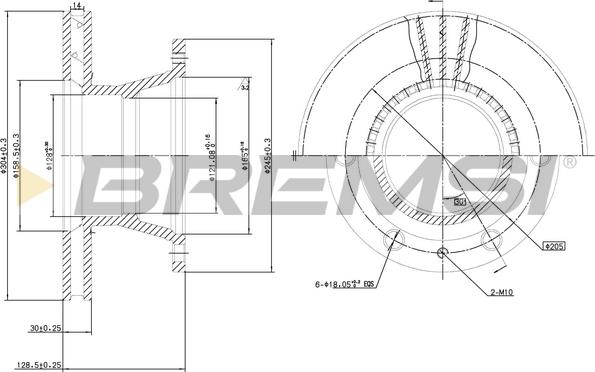 Bremsi CD5233V - Гальмівний диск autozip.com.ua