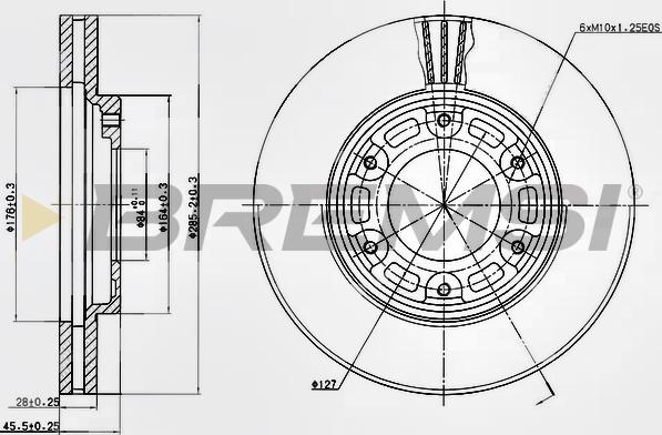 Bremsi CD6991V - Гальмівний диск autozip.com.ua