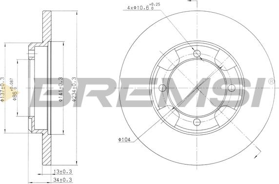 Bremsi CD6947S - Гальмівний диск autozip.com.ua