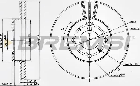 Bremsi CD6959V - Гальмівний диск autozip.com.ua