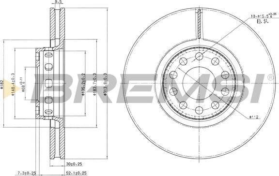 Bremsi CD6954V - Гальмівний диск autozip.com.ua