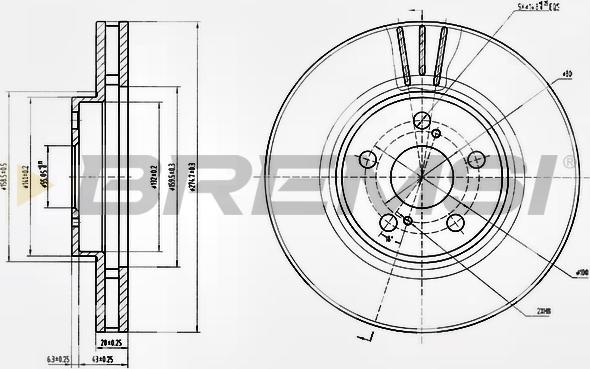 Bremsi CD6957V - Гальмівний диск autozip.com.ua