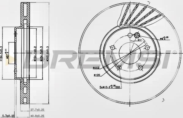 Bremsi CD6964V - Гальмівний диск autozip.com.ua