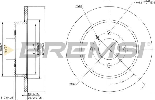 Bremsi CD6988S - Гальмівний диск autozip.com.ua