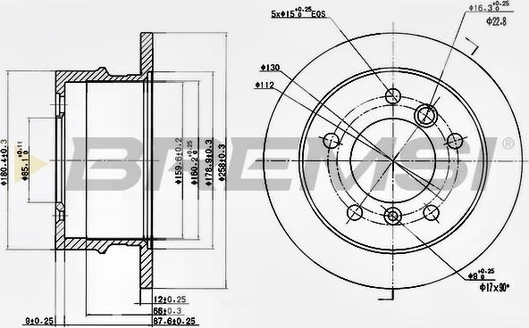 Bremsi CD6931S - Гальмівний диск autozip.com.ua