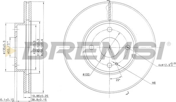 Bremsi CD6975V - Гальмівний диск autozip.com.ua