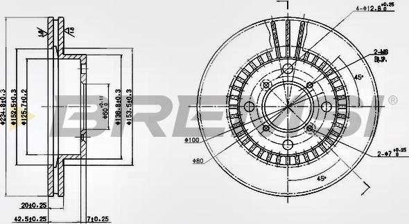 Bremsi CD6978V - Гальмівний диск autozip.com.ua