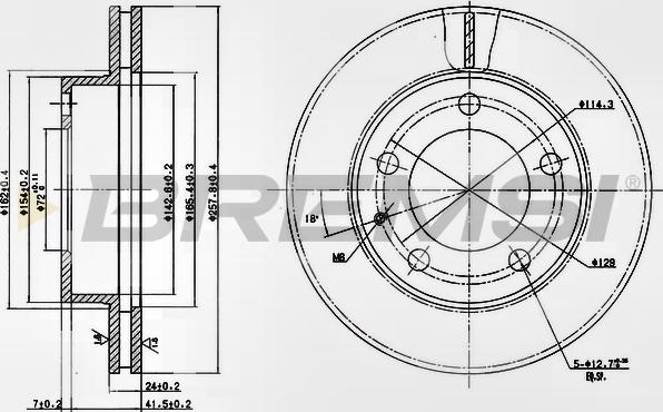 Bremsi CD6496V - Гальмівний диск autozip.com.ua