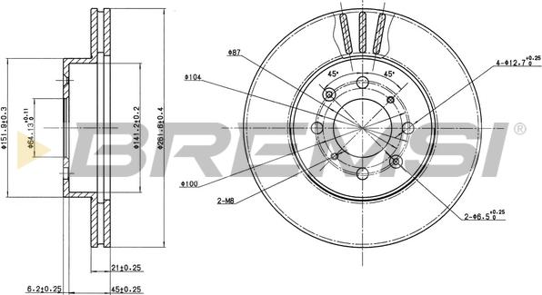 Bremsi CD6448V - Гальмівний диск autozip.com.ua