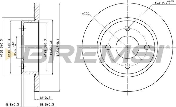 Bremsi CD6442S - Гальмівний диск autozip.com.ua