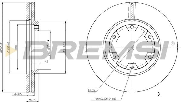 Bremsi CD6464V - Гальмівний диск autozip.com.ua