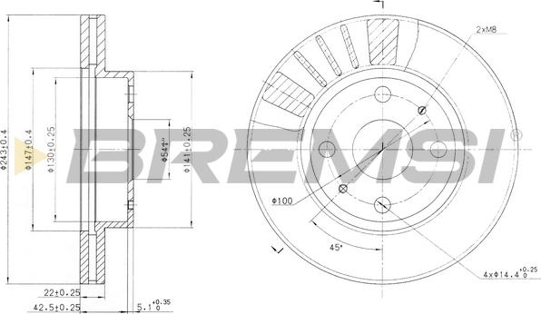 Bremsi CD6405V - Гальмівний диск autozip.com.ua