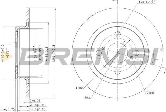 Bremsi CD6401S - Гальмівний диск autozip.com.ua