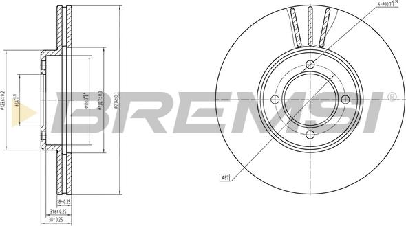 Bremsi CD6414V - Гальмівний диск autozip.com.ua