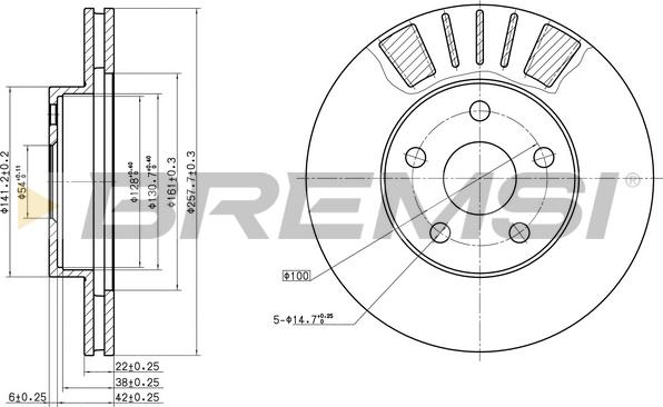 Bremsi CD6411V - Гальмівний диск autozip.com.ua