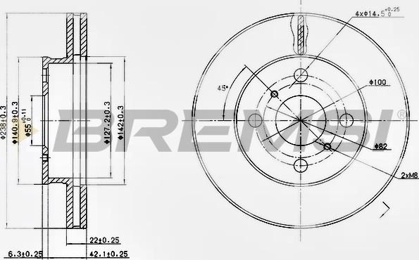 Bremsi CD6413V - Гальмівний диск autozip.com.ua