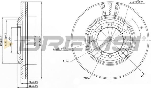 Bremsi CD6482V - Гальмівний диск autozip.com.ua