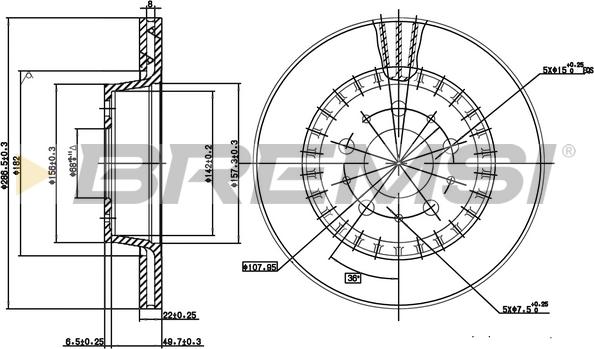 Bremsi CD6434V - Гальмівний диск autozip.com.ua