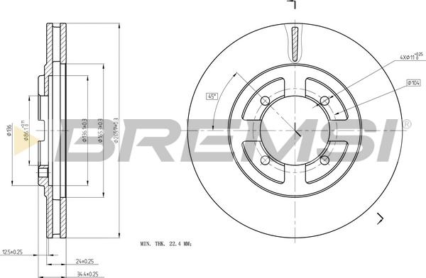 Bremsi CD6472V - Гальмівний диск autozip.com.ua