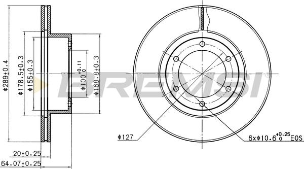 Bremsi CD6596V - Гальмівний диск autozip.com.ua