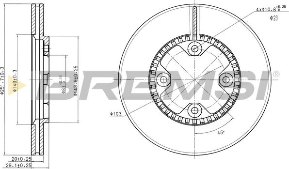 Bremsi CD6590V - Гальмівний диск autozip.com.ua