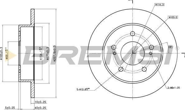 Bremsi CD6549S - Гальмівний диск autozip.com.ua