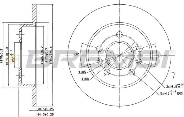 Bremsi CD6556S - Гальмівний диск autozip.com.ua