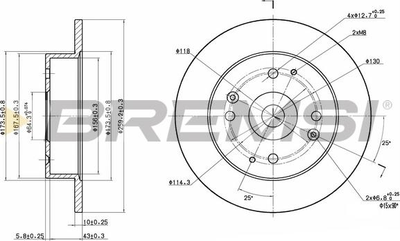 Bremsi CD6565S - Гальмівний диск autozip.com.ua