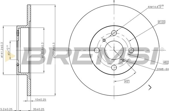 Bremsi CD6504S - Гальмівний диск autozip.com.ua